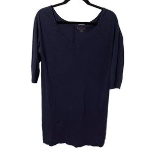 Lilly Pulitzer Navy Blue Oversized Dress 100% Pima Cotton 3/4 Sleeve Size Small